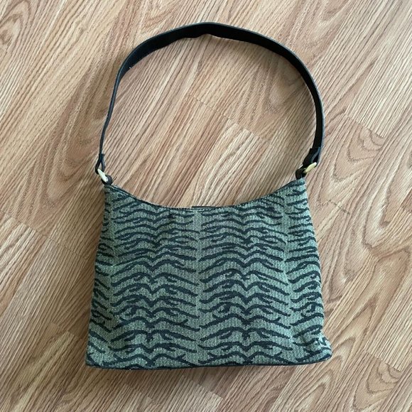 Bueno Women Shoulder Bag Green/Black Bag Hand Bag Fabric Bag - Picture 9 of 12